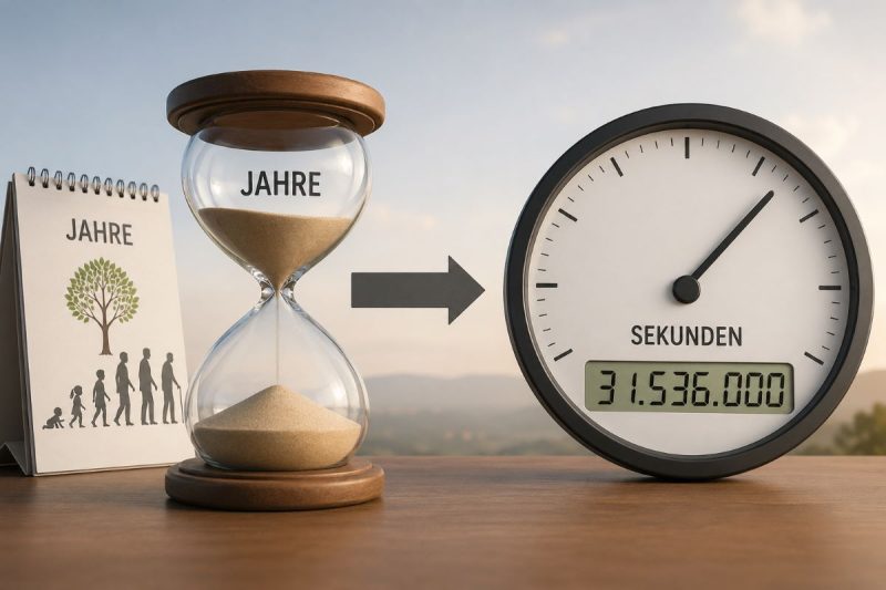Jahre in Sekunden umrechnen
