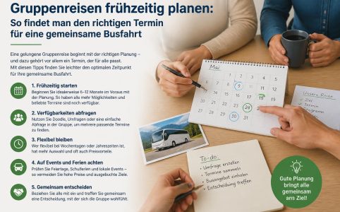 Gruppenreisen frühzeitig planen: So findet man den richtigen Termin für eine gemeinsame Busfahrt